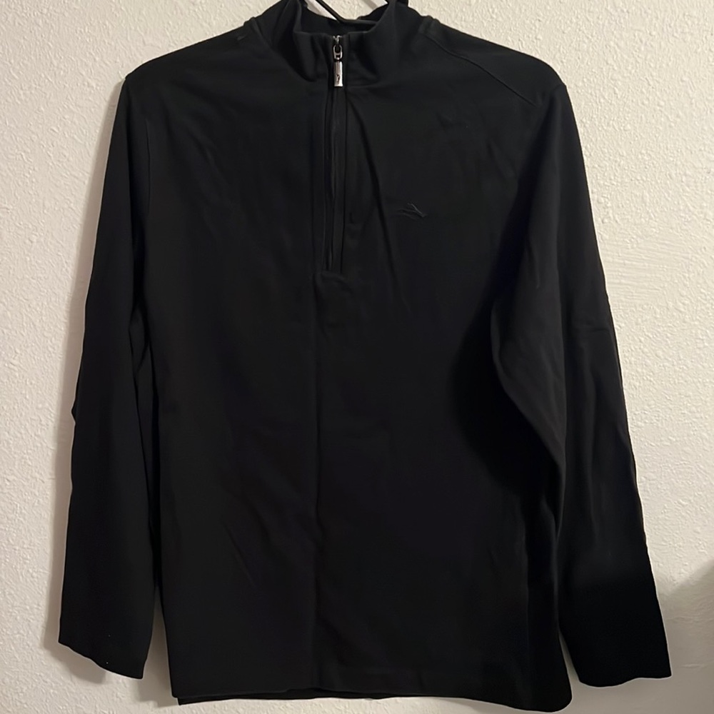 Tommy Bahama Black 1/4 Zip Long Sleeve Henley Size M